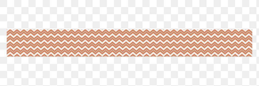 Orange zig-zag png border element, abstract pattern design on transparent background