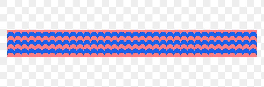 Blue wave png border element, abstract pattern design on transparent background