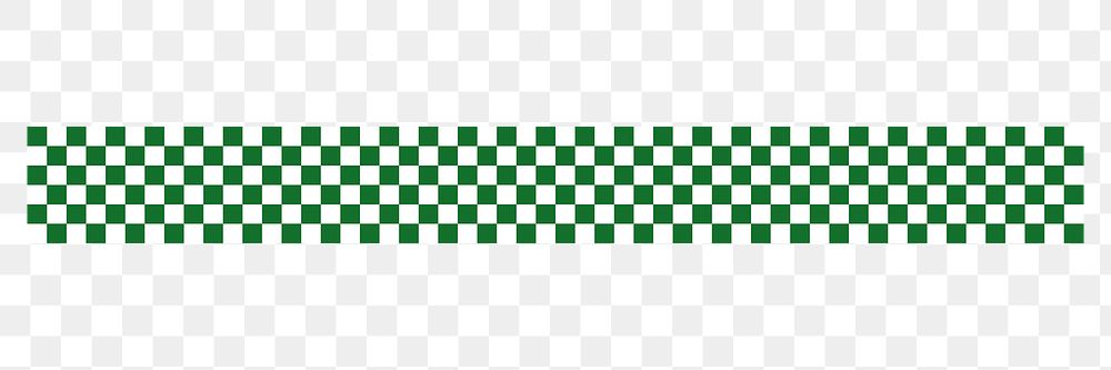Check border png element, green pattern design on transparent background