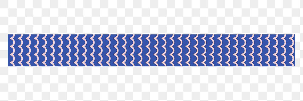 Blue wave png border element, abstract pattern design on transparent background