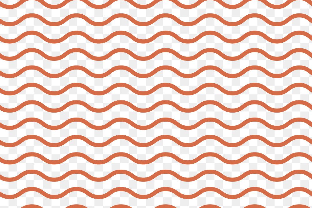 Wave png pattern, transparent background, orange abstract lines