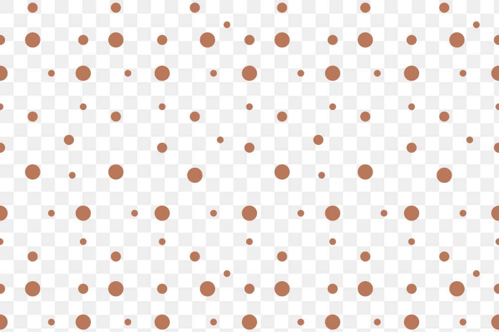 Aesthetic pattern png, transparent background, brown polka dot