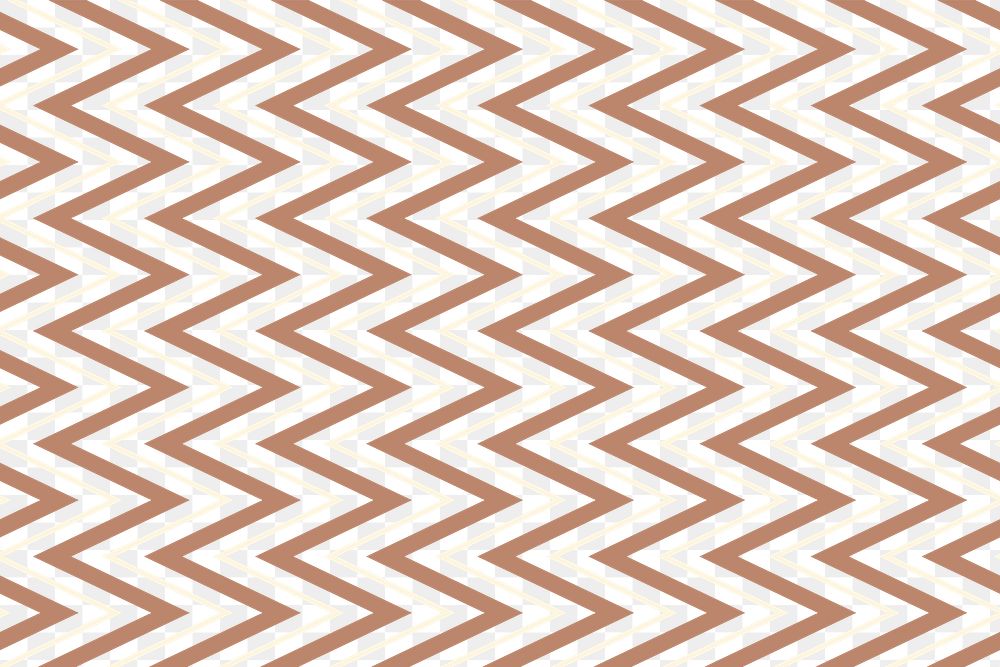 Tribal zig-zag png pattern, transparent background, brown design