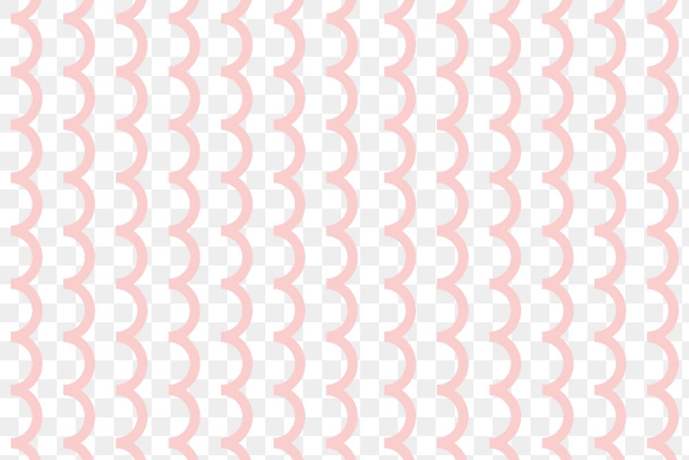 Abstract wave png pattern, transparent background, pink line