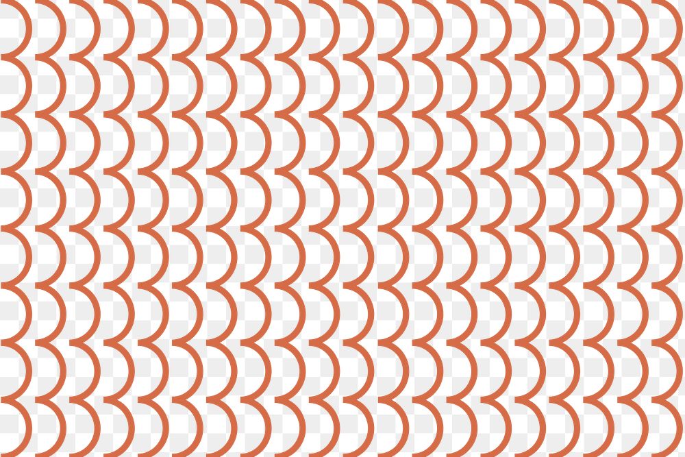 Fish scale png pattern, transparent background, orange wave
