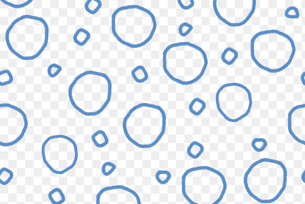 Blue circle png pattern, transparent background, geometric doodle