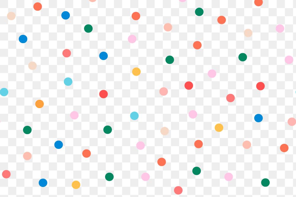 Polka dot png pattern, transparent background, colorful design