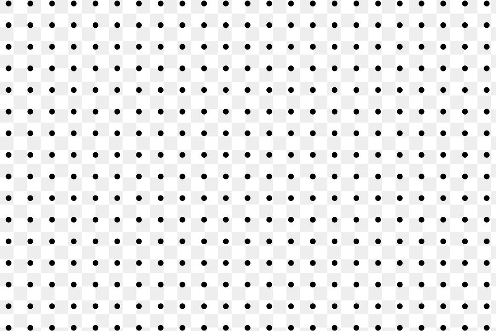 Simple polka dot png pattern, transparent background, black and white