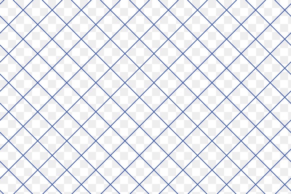 Crosshatch grid png pattern, transparent background, blue design