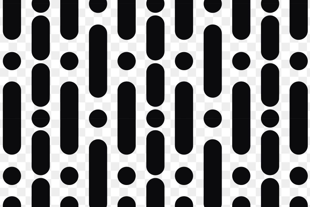 Black geometric png pattern, transparent background, abstract design