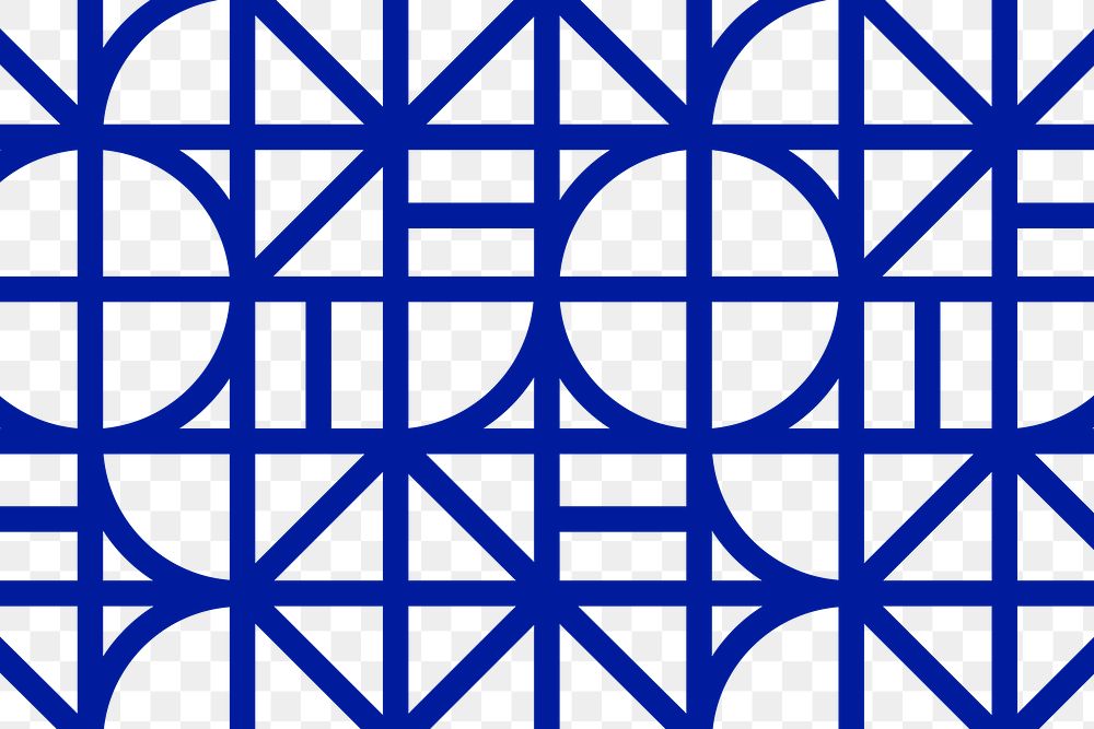 Blue abstract png pattern, transparent background, geometric design