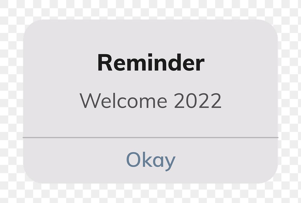 New year reminder sticker png, welcome 2022