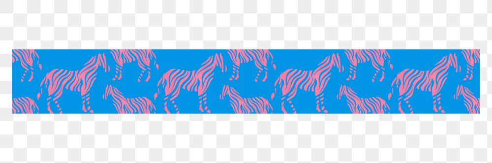 Funky zebra png border element, colorful animal pattern on transparent background