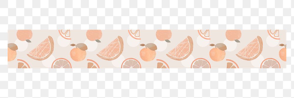 Fruit pattern png border element, strawberry and grapefruit design