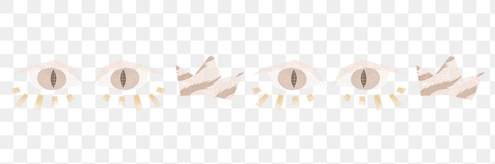 Evil eye pattern png border element, cute cartoon on transparent background