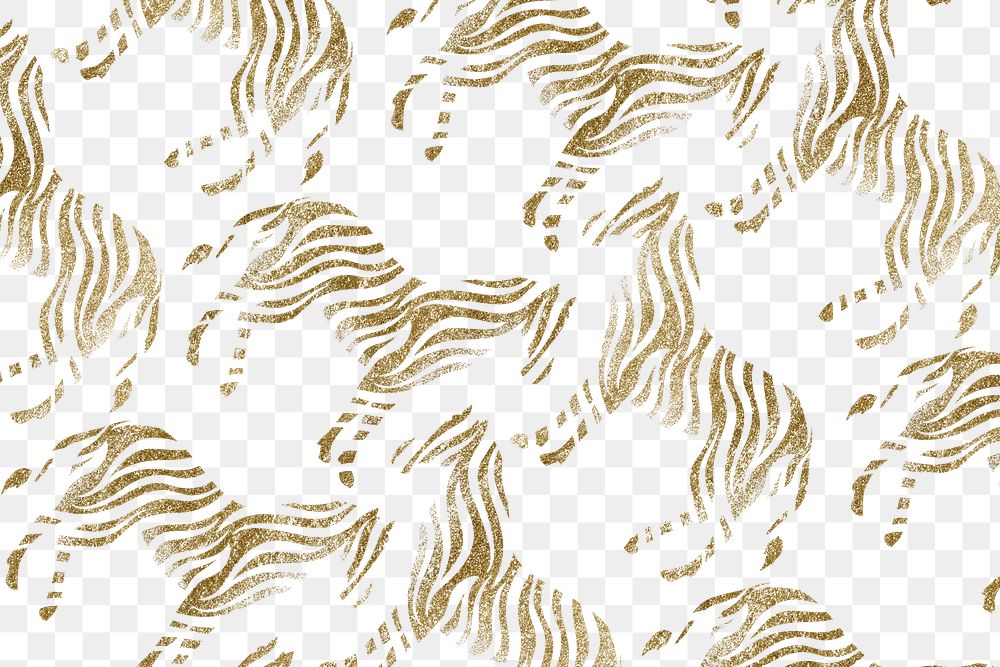 Zebra png pattern, transparent background, gold animal print