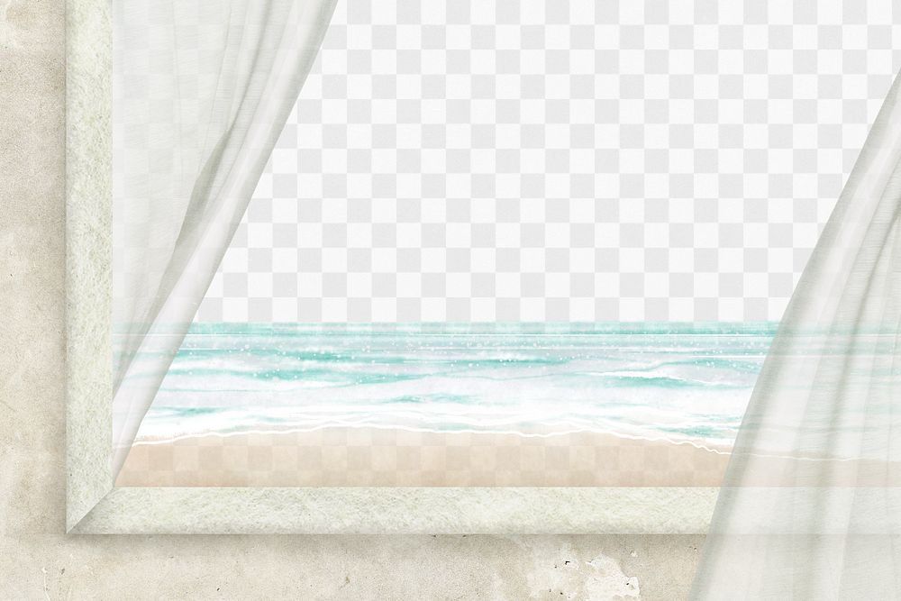 Window frame png sticker, cute illustration, transparent background