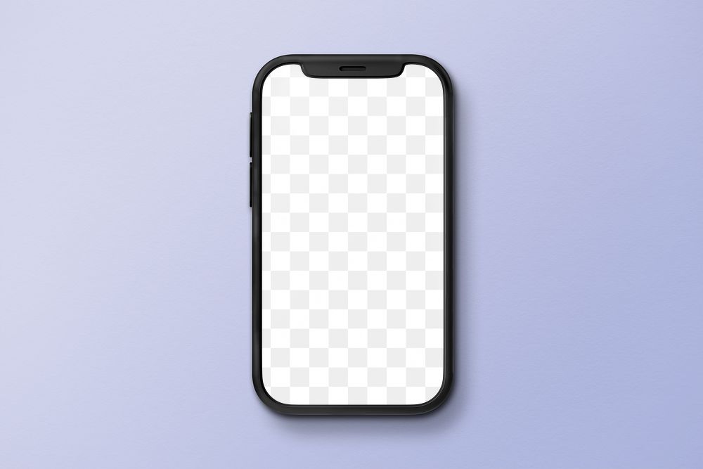 Smartphone screen png mockup, 3D rendering, transparent design