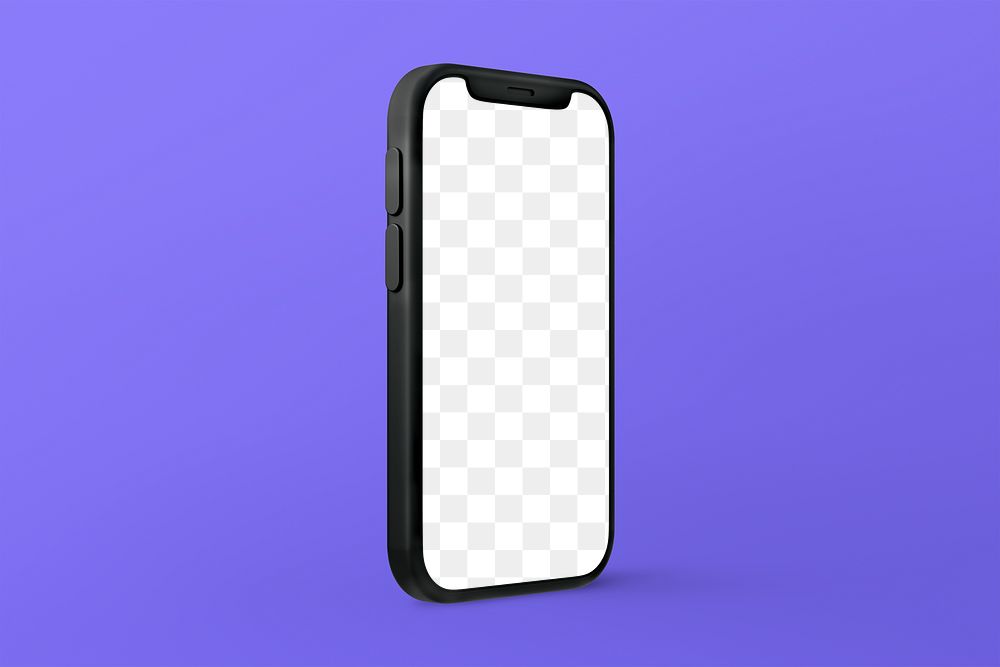 Smartphone screen png mockup, 3D rendering, transparent design