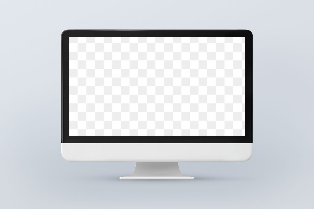 3D desktop screen png mockup, transparent design