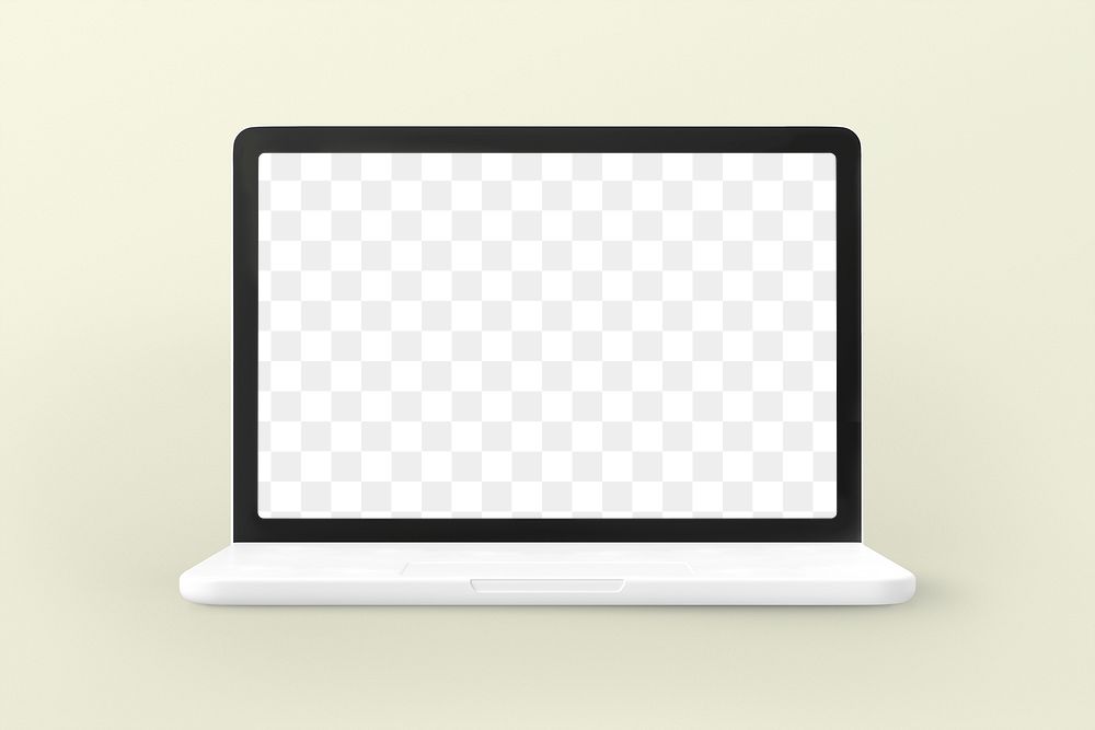 Laptop screen png mockup, 3D illustration, transparent design