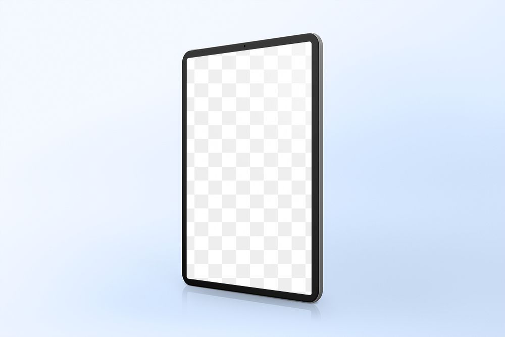 Tablet screen png mockup, 3D transparent digital device