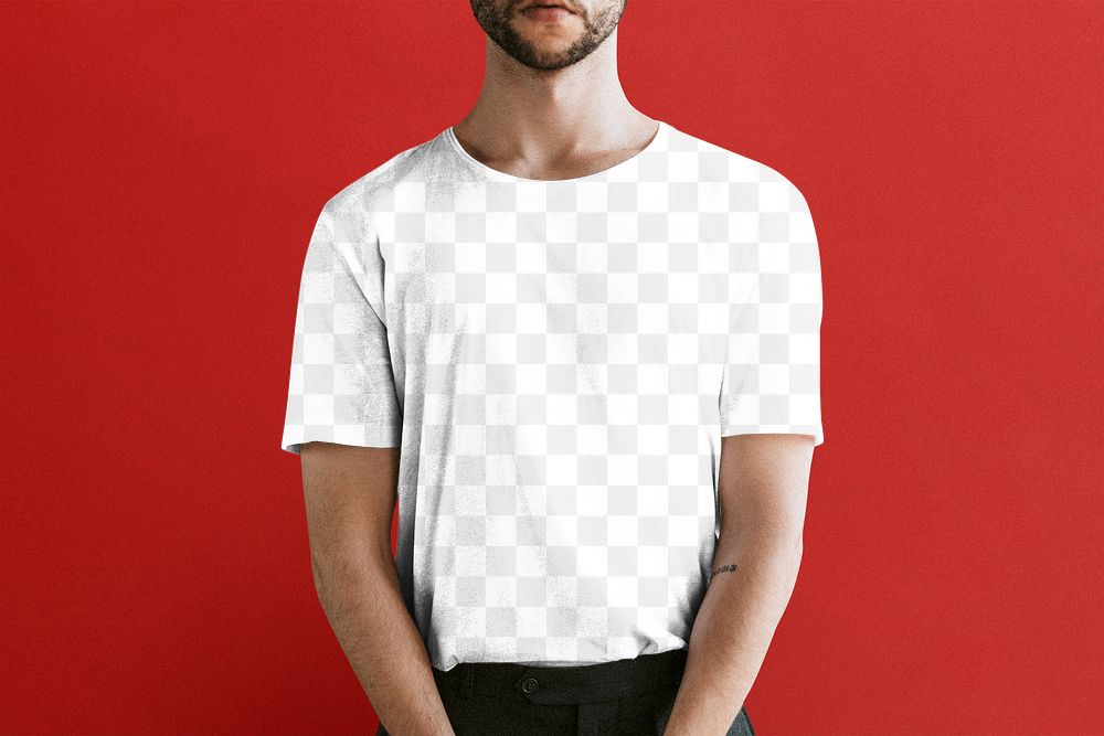Men's t-shirt png mockup, transparent design