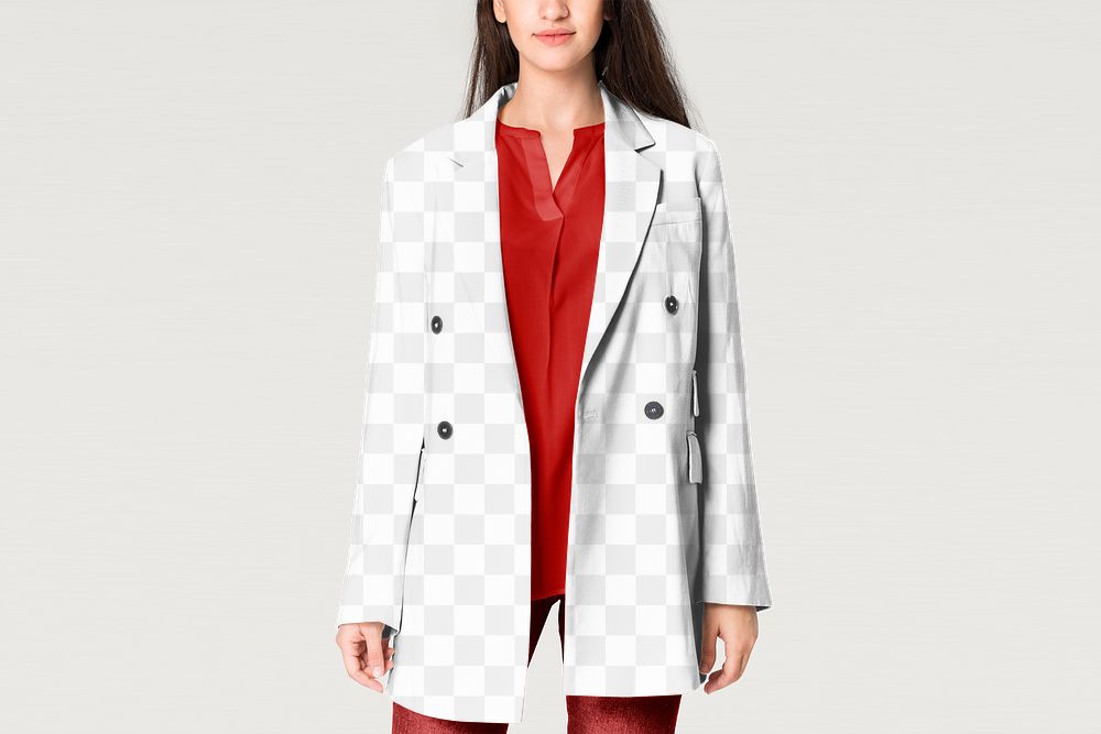 Women's coat png mockup, winter fashion in transparent design