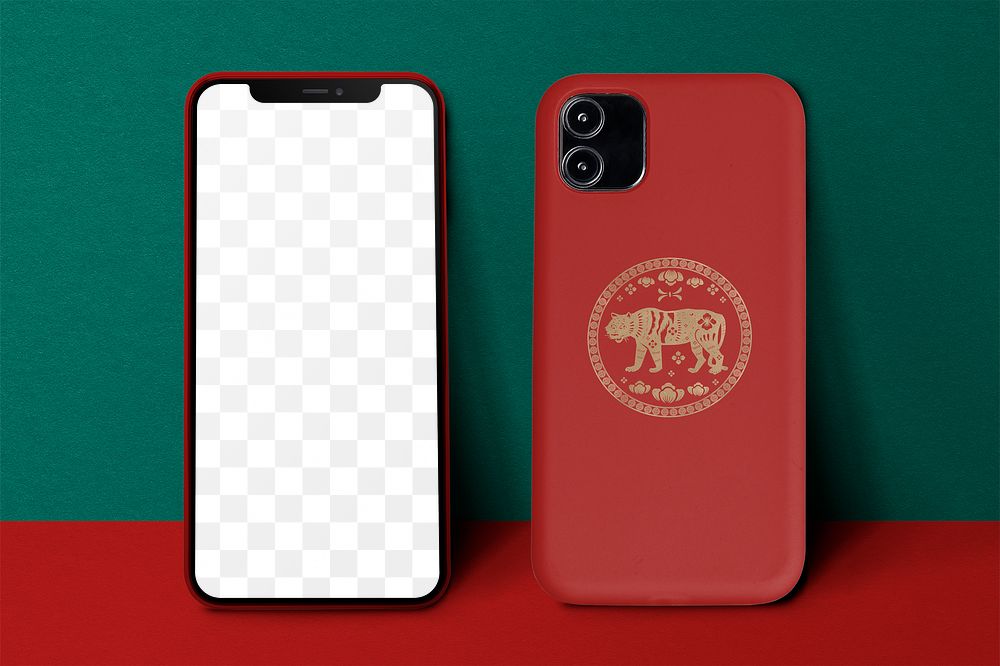 Phone screen png mockup, Chinese New Year product