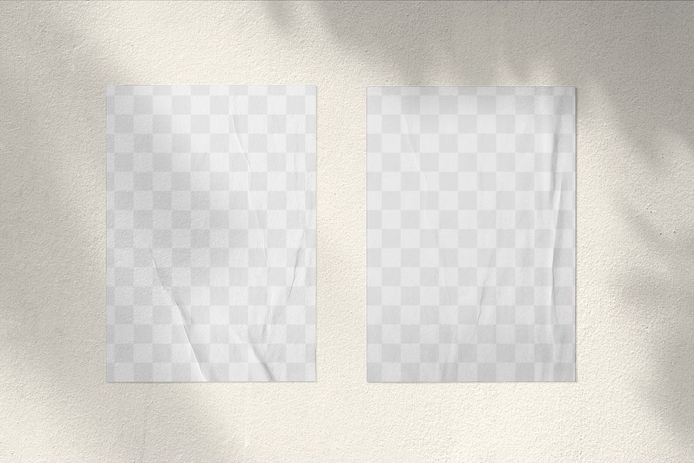 Poster png mockup, transparent paper