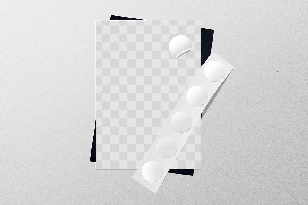 Poster png transparent mockup, sticker stationery set