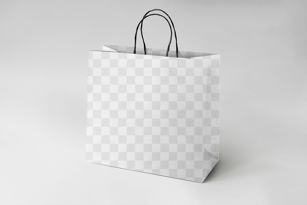 Shopping bag png mockup, paper reusable transparent design