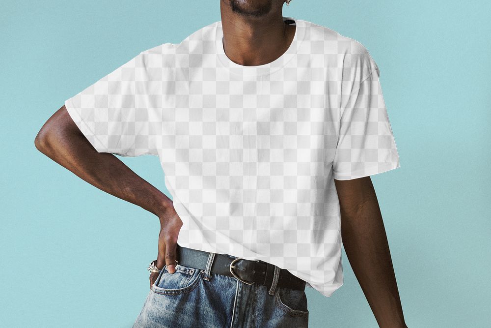 T-shirt png mockup, casual apparel with transparent design