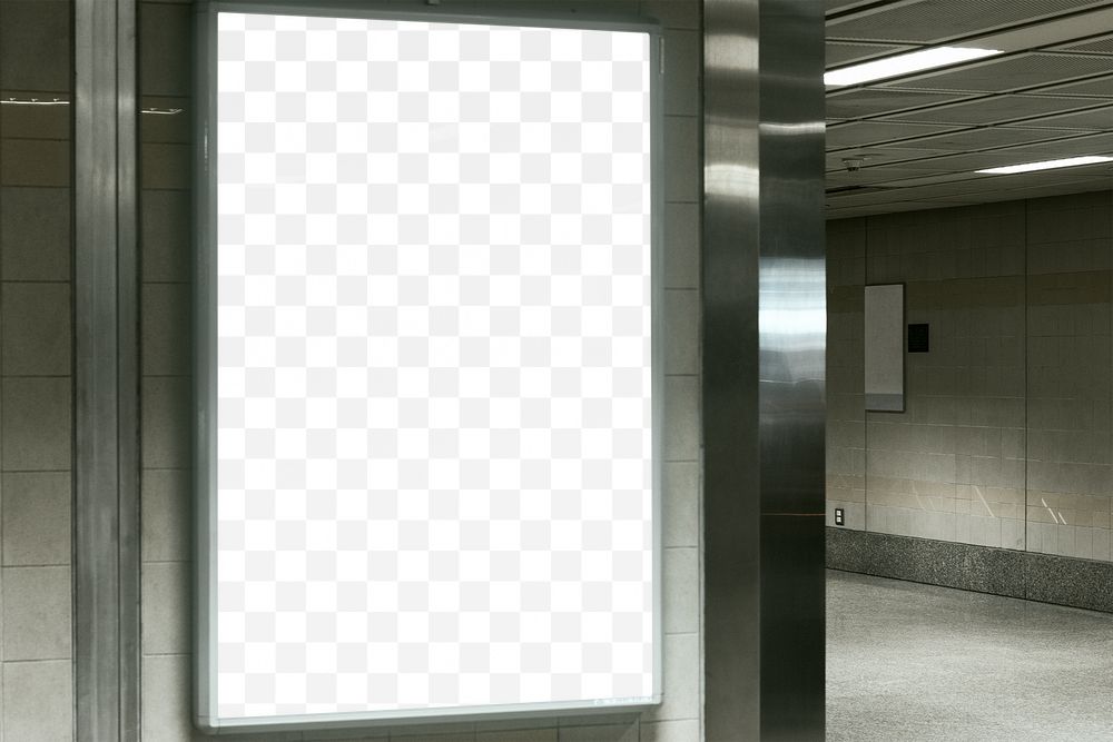 Metro sign png mockup, transparent business advertisement 