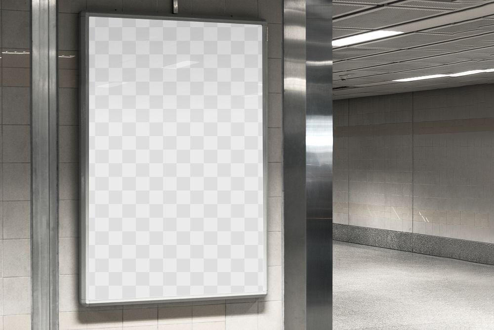 Metro sign png mockup, transparent business advertisement 