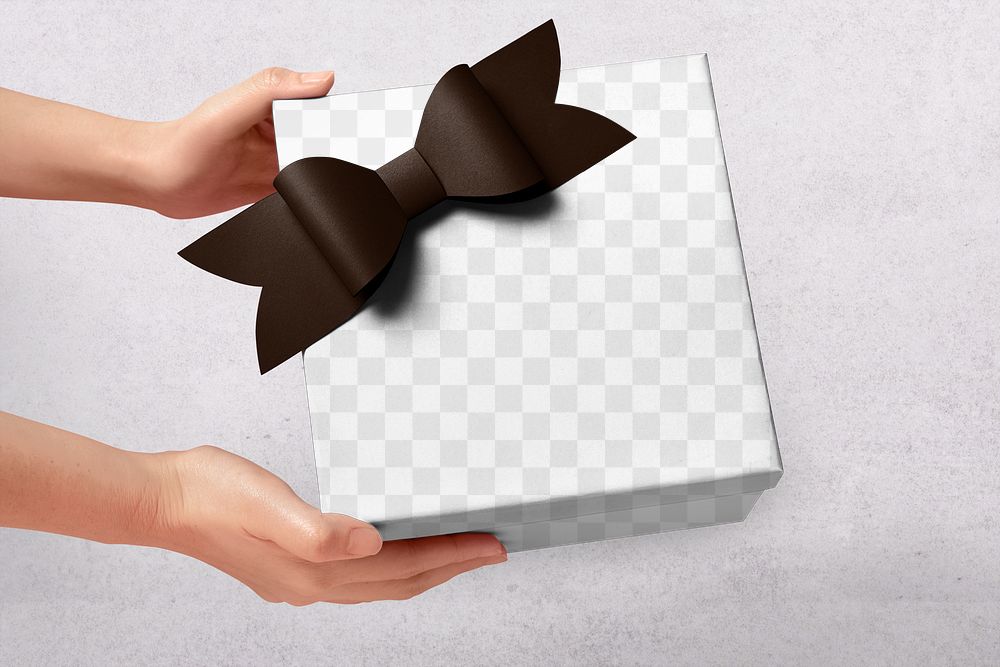Gift box png mockup, Valentine's celebration present
