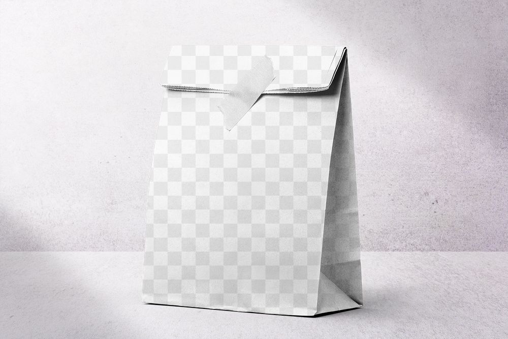 Pastry bag png mockup, eco-friendly packaging