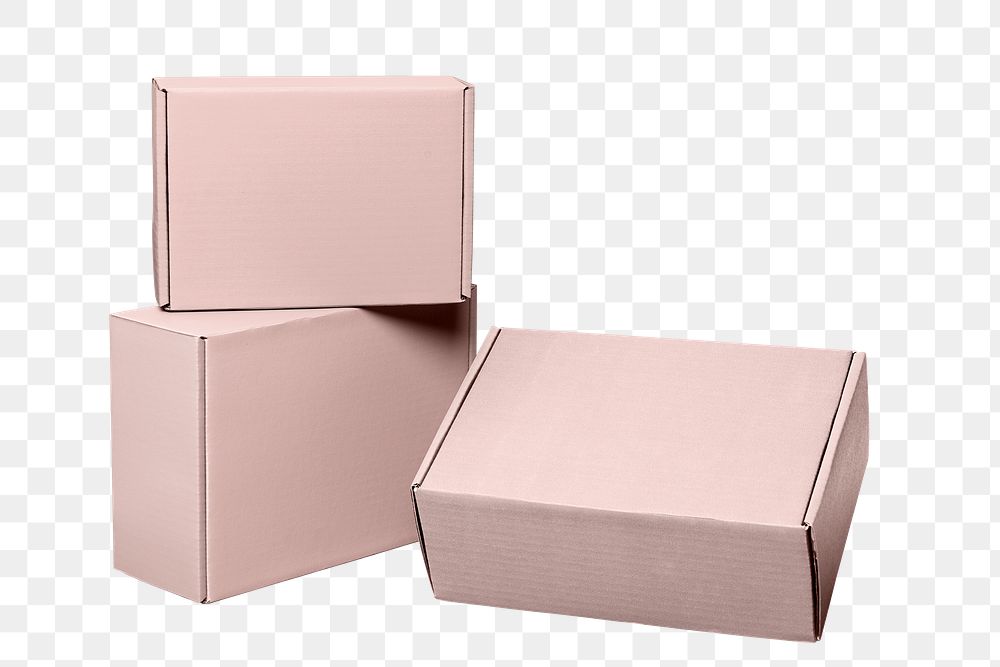 Pink boxes png transparent, small business packaging 