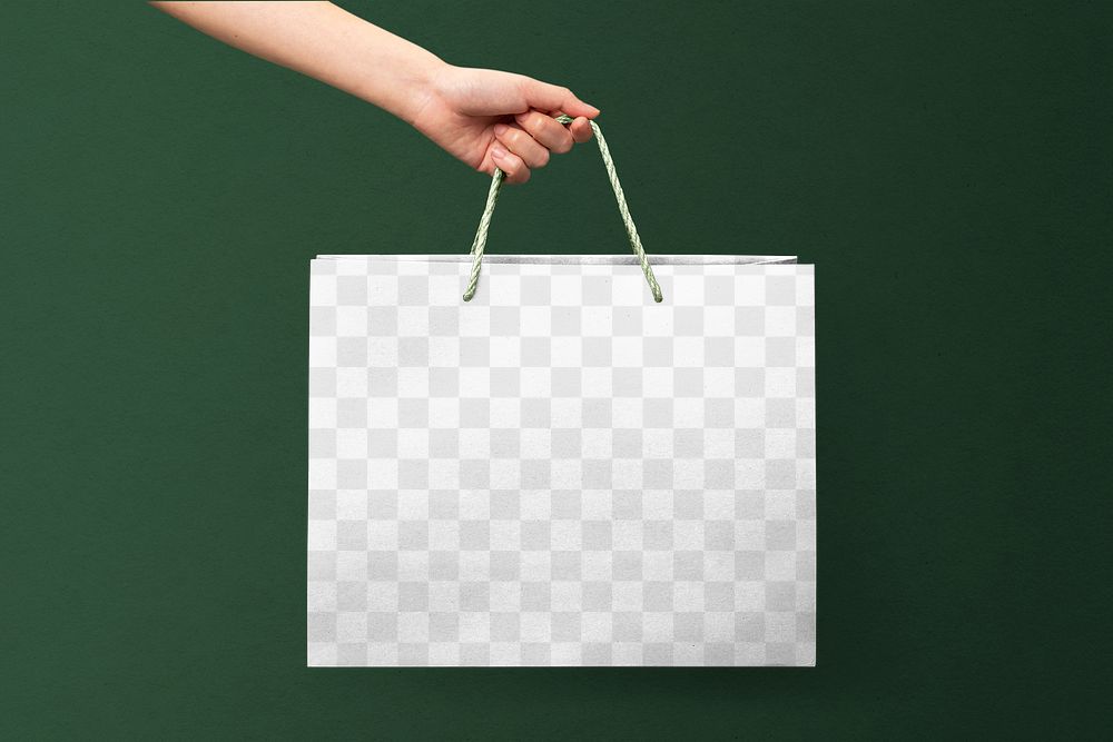 Shopping bag png mockup, reusable packaging
