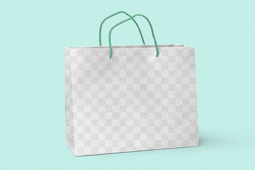 Shopping bag png mockup, reusable packaging