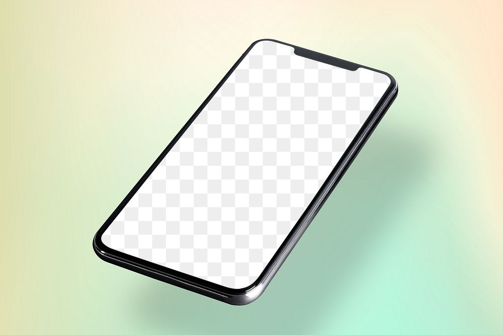 Phone screen png mockup, transparent digital device