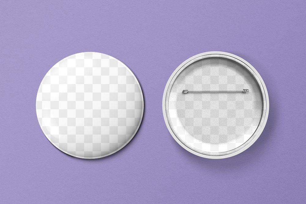 Pin badge png mockup, transparent realistic design