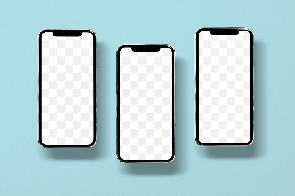 Phone screen png mockup, transparent digital device