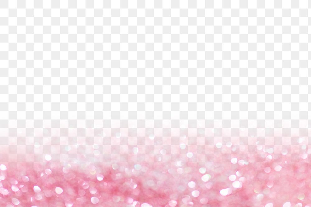 PNG pink glitter border, transparent background