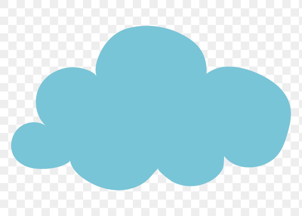 Png cloud sticker, cute collage element in transparent background