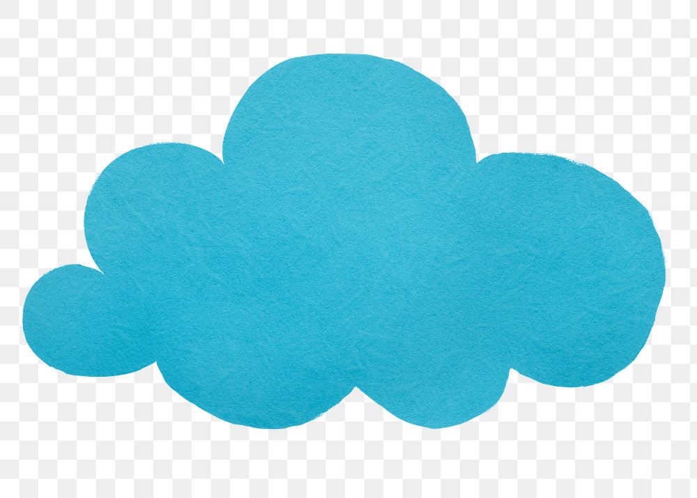 Png cloud sticker, cute collage element in transparent background