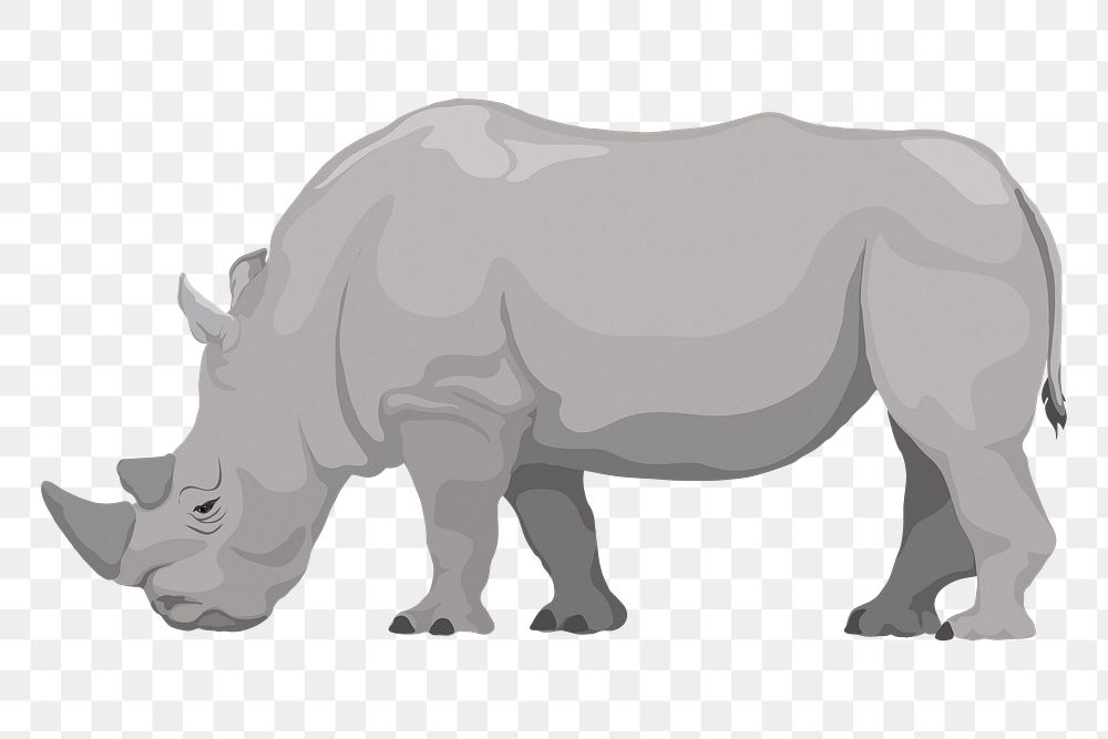 Rhino png illustration sticker, safari wild animal, transparent background