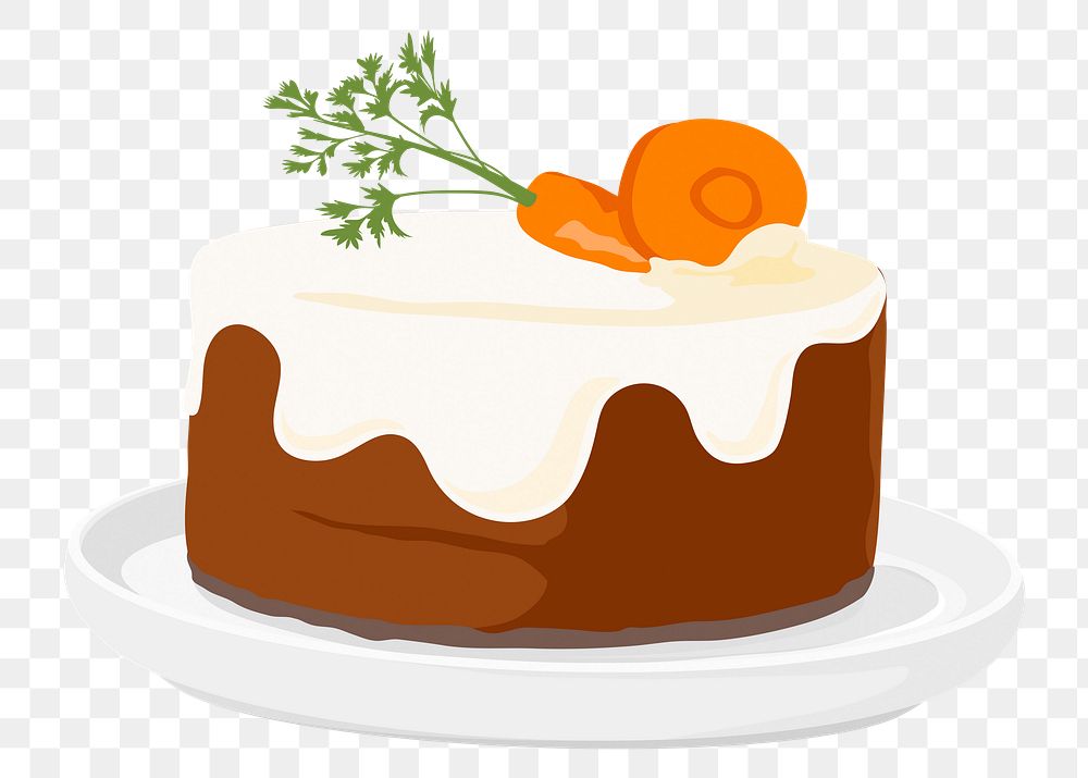 Carrot cake png sticker, dessert illustration, transparent background