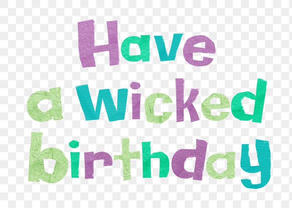 Png birthday sticker, greeting typography design on transparent background