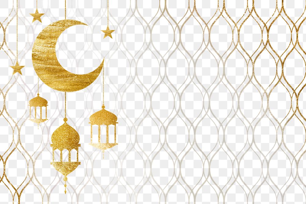 Png Ramadan border, aesthetic design on transparent background